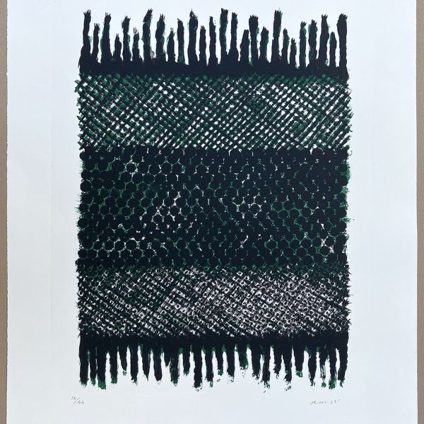 “Knitting the Summer Days” a new lithograph on stone by Akira Minagawa