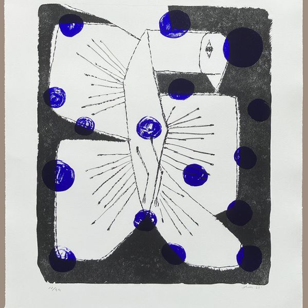 “One Day the Bird Became a Butterfly” a new lithograph on stone by Akira Minagawa